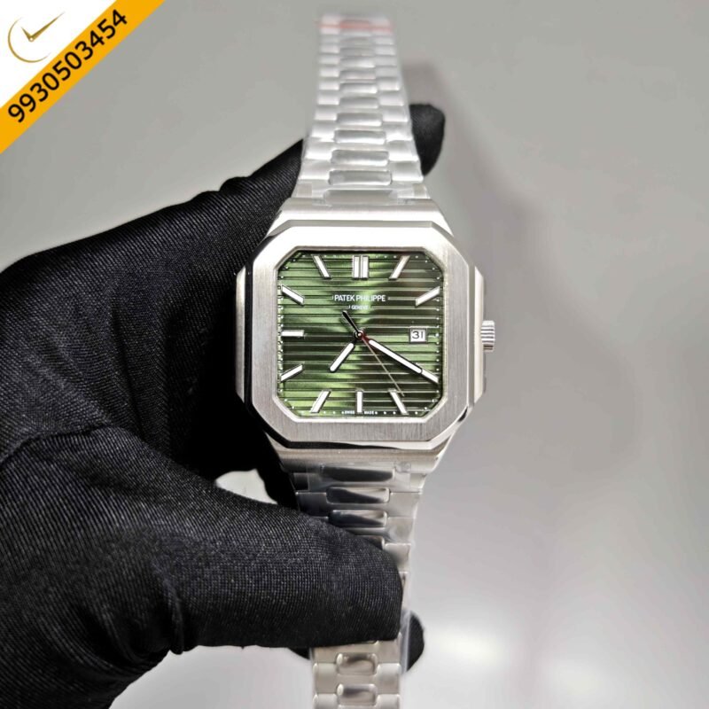 Patek Philippe Cubitus Green Dial Stainless Steel Strap Swiss Automatic Watch