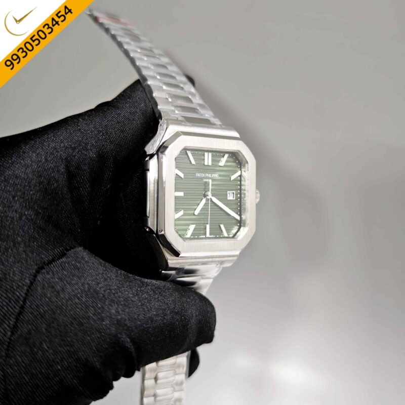 Patek Philippe Cubitus Green Dial Stainless Steel Strap Swiss Automatic Watch - Image 3