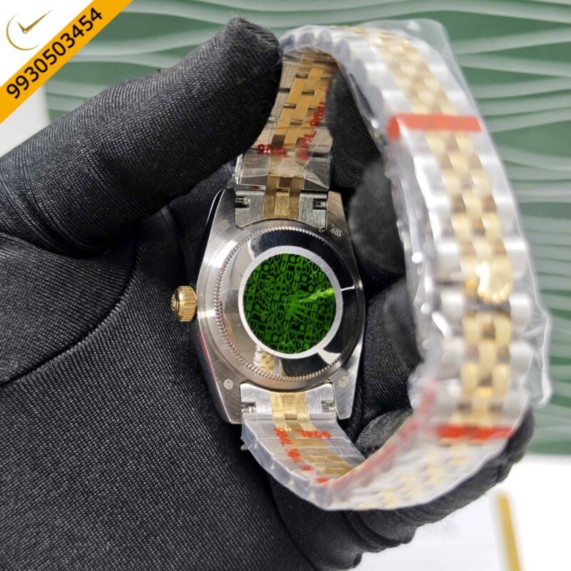 Rolex Date-Just Dual Tone Green Dial Diamond Marker Swiss Automatic Watch - Image 4