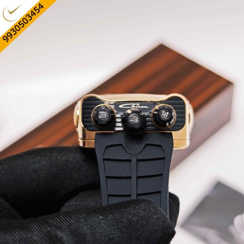 Jacob & Co. Bugatti Chiron Tourbillon Shine Rose Gold Black Rubber Strap Swiss Automatic Watch - Image 4
