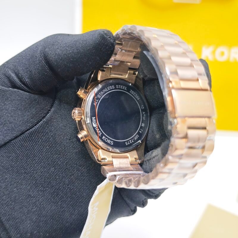 Ladies Michael Kors Lexington Chronograph MK7275 Rose Gold Brown Dial Swiss Watch - Image 4