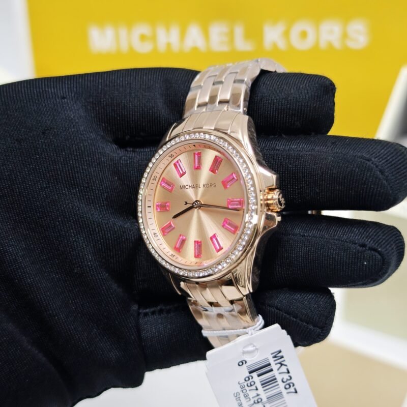 MICHAEL KORS Mini Pilot Pave MK7367 Rose Gold Dial Swiss Watch - Image 2