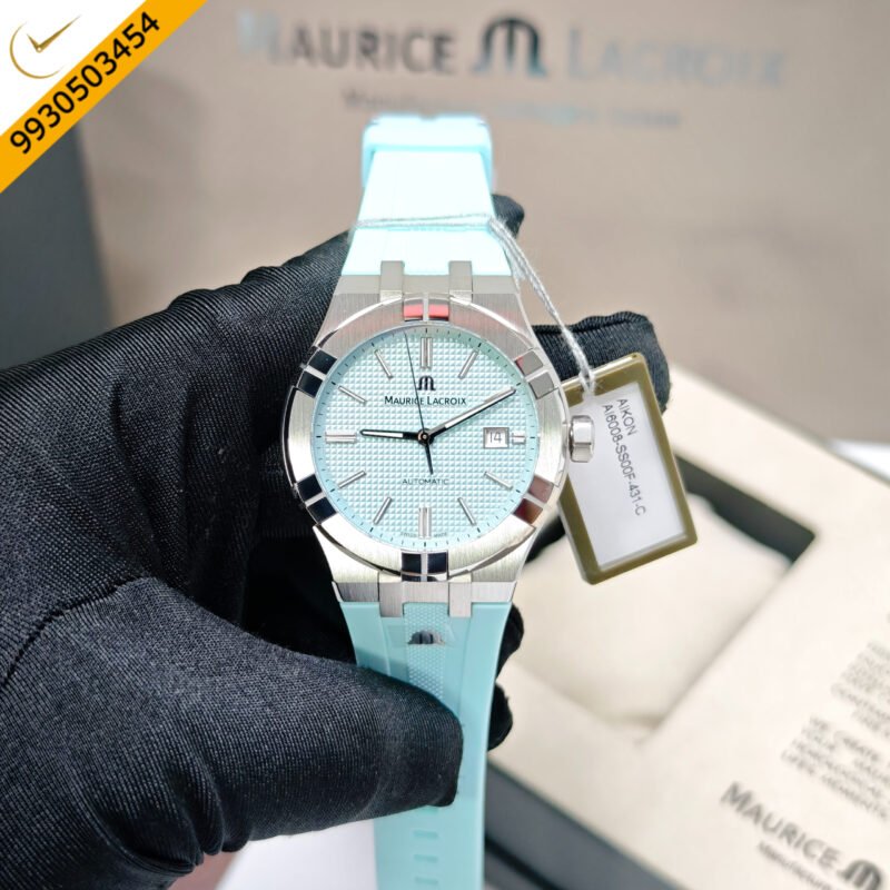 Maurice Lacroix Aikon Venturer Silver Tiffany Blue Dial Rubber Strap Swiss Automatic Watch