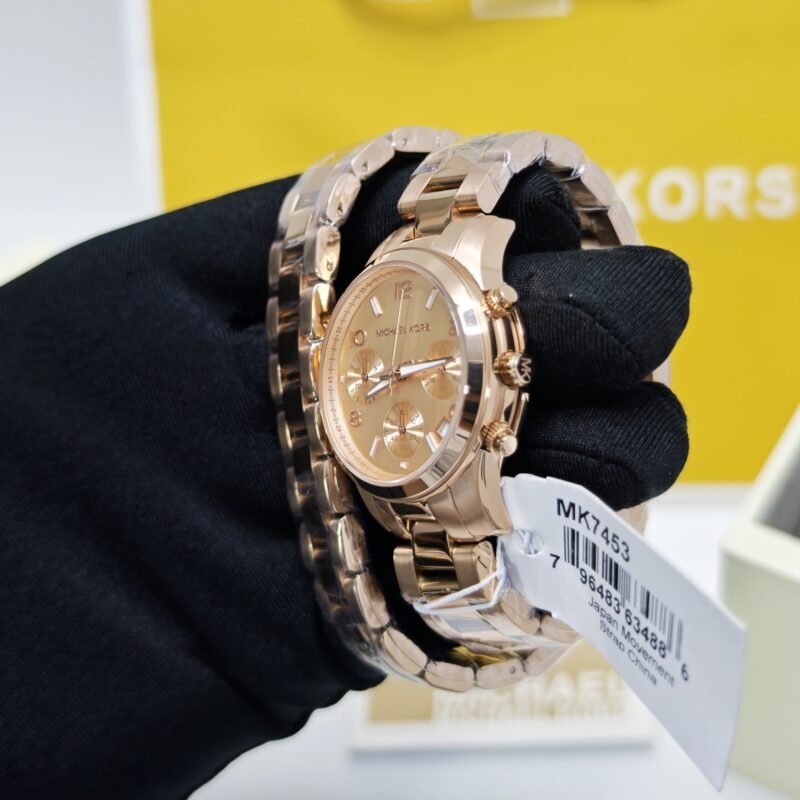 Michael Kors Chronograph MK7453 Golden Dial Steel Strap Swiss Watch - Image 2