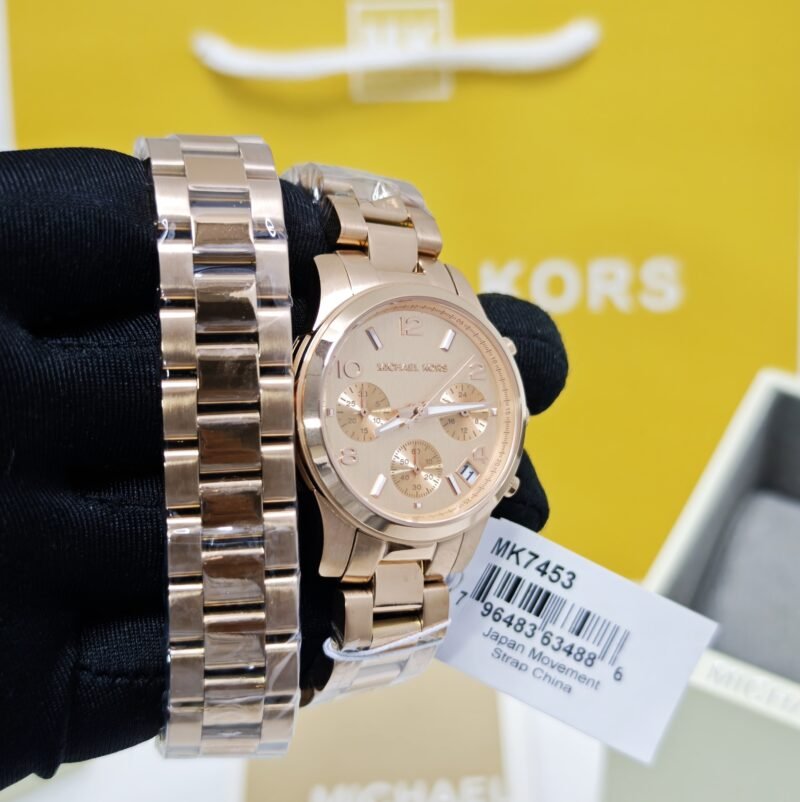 Michael Kors Chronograph MK7453 Golden Dial Steel Strap Swiss Watch - Image 3