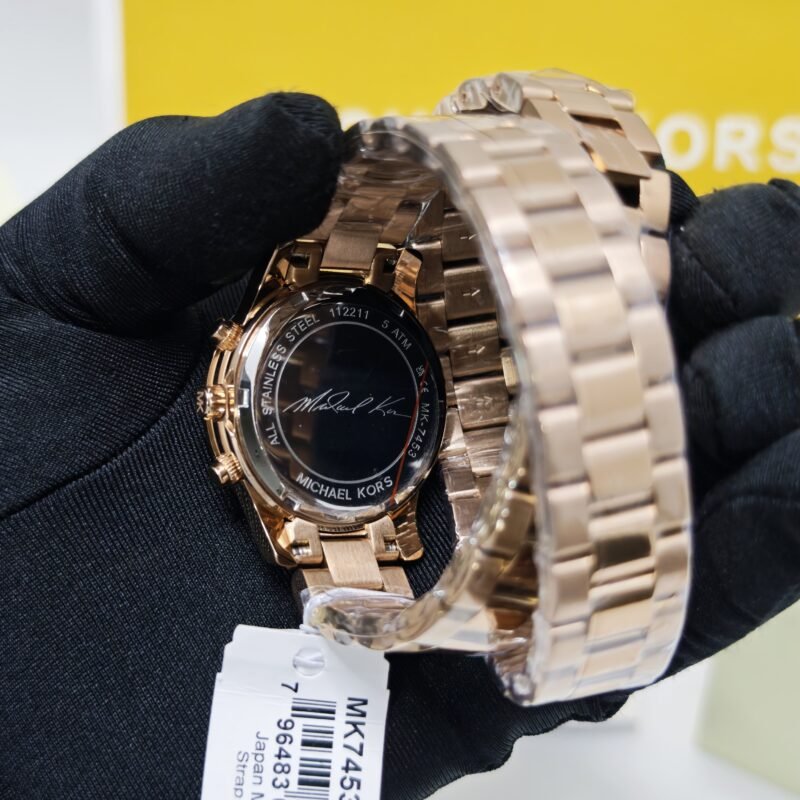 Michael Kors Chronograph MK7453 Golden Dial Steel Strap Swiss Watch - Image 4