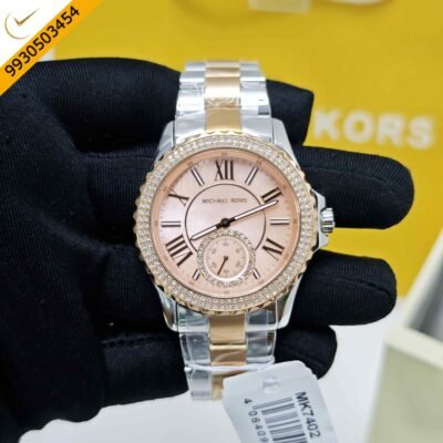 Michael Kors Everest Mother-Of-Pearl MK7402 Steel Rose Gold Diamond Dial Swiss Watch