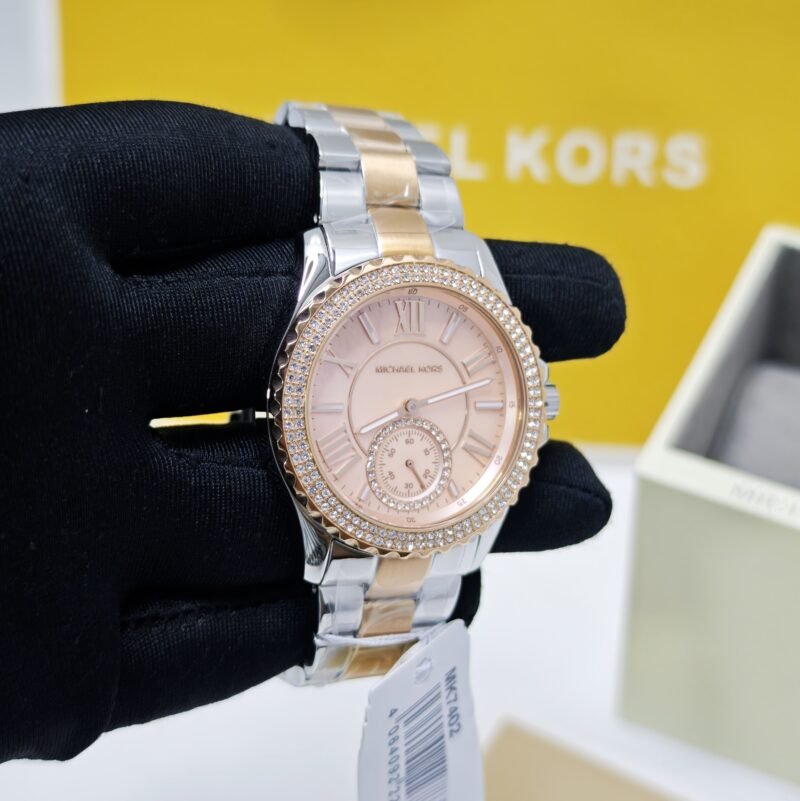 Michael Kors Everest Mother-Of-Pearl MK7402 Steel Rose Gold Diamond Dial Swiss Watch - Image 3