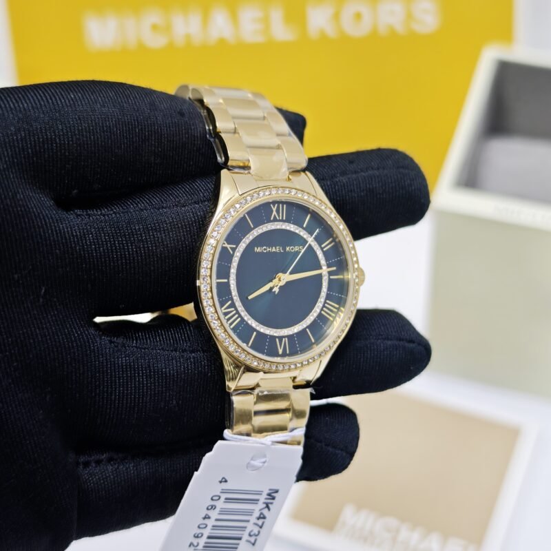 Michael Kors Lauryn MK4737 Golden Green Diamond Dial Swiss Watch - Image 3