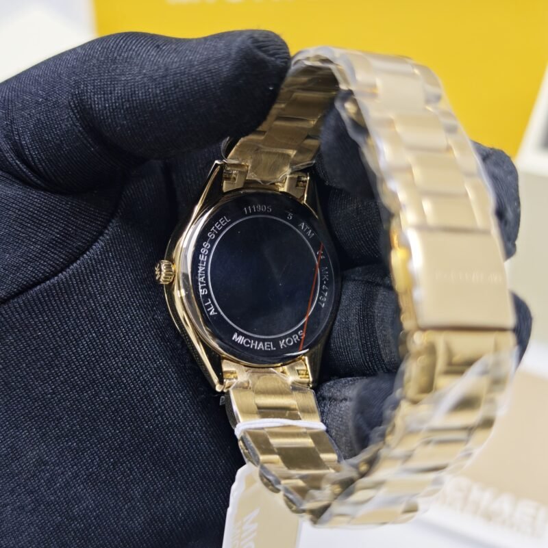 Michael Kors Lauryn MK4737 Golden Green Diamond Dial Swiss Watch - Image 4