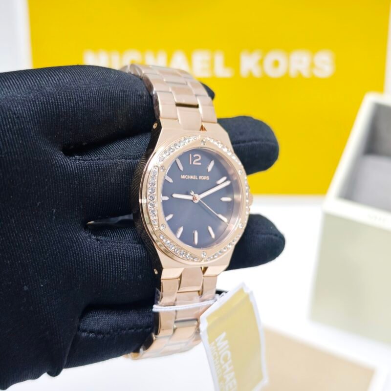 Michael Kors Lennox MK7233 Rose Gold Black Dial Rose Gold Strap Swiss Watch - Image 3