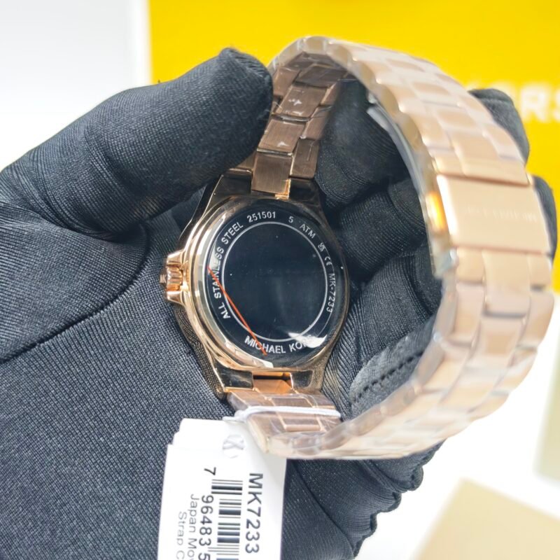 Michael Kors Lennox MK7233 Rose Gold Black Dial Rose Gold Strap Swiss Watch - Image 4