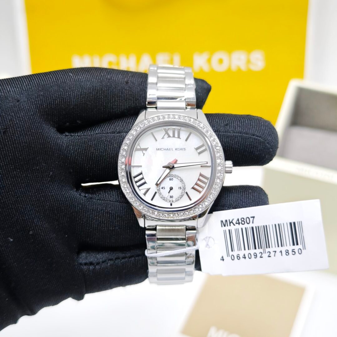 Michael Kors MK4807 Sage Steel Diamond Bazel Roman Marking Dial Swiss Watch