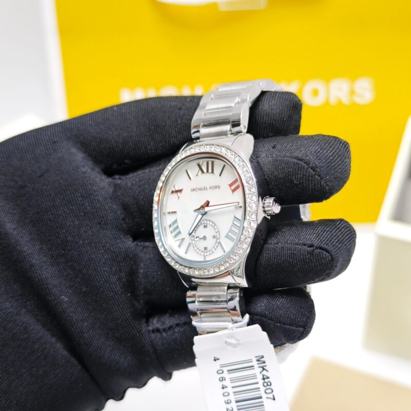 Michael Kors MK4807 Sage Steel Diamond Bazel Roman Marking Dial Swiss Watch - Image 2