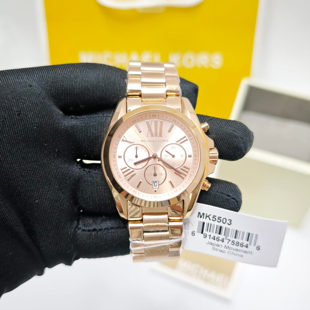 Michael Kors MK5503 Bradshaw Chronograph Rose Gold Dial Roman Marking Swiss Watch