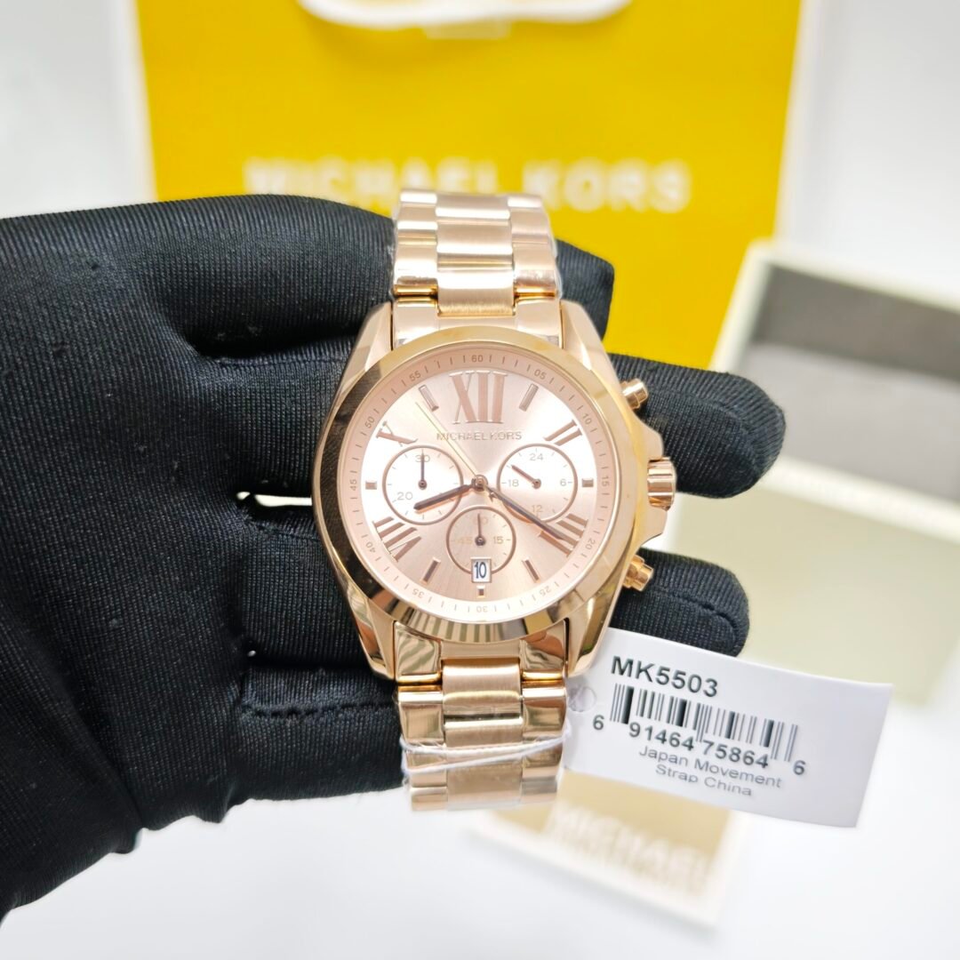 Michael Kors MK5503 Bradshaw Chronograph Rose Gold Dial Roman Marking Swiss Watch