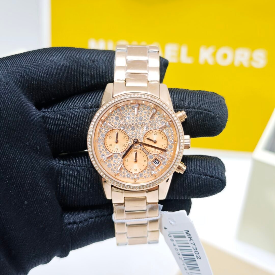 Michael Kors Ritz MK7302 Choronograph Rose Gold Rose Gold Diamond Dial Swiss Watch