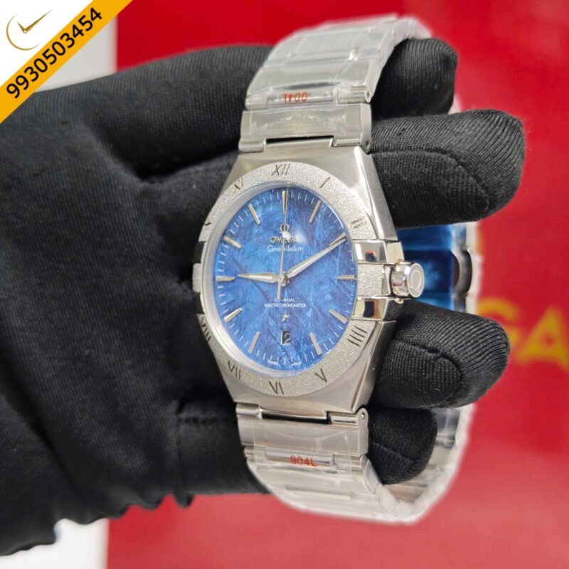 Omega Constellation Co-Axail Meteorite Blue Edition Steel Swiss Automatic Watch - Image 2