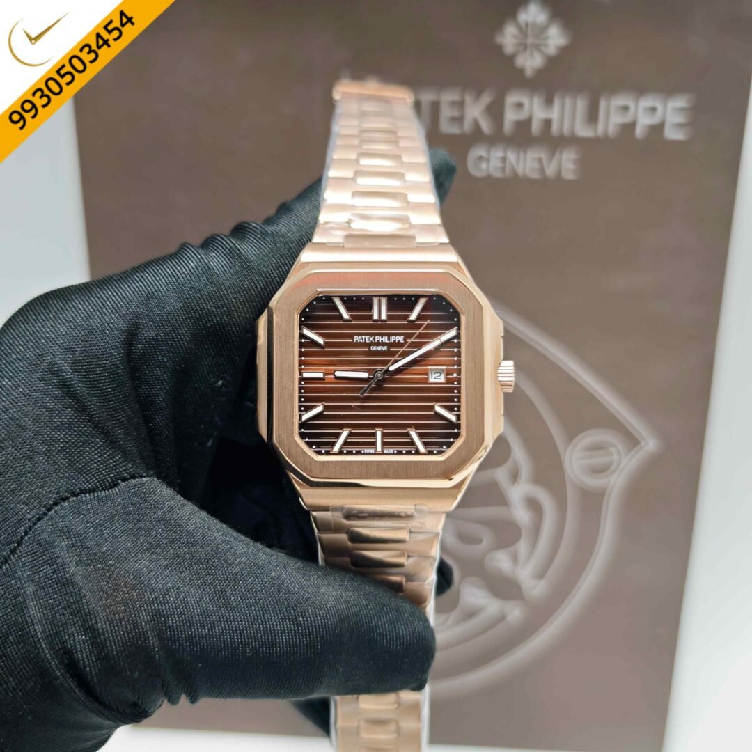 Patek Philippe Cubitus Full Rose Gold Brown Dial Steel Strap Swiss Automatic Watch
