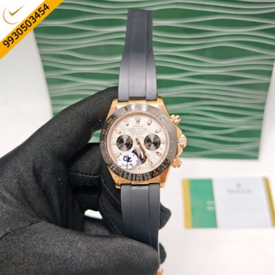 Rolex Oyster Perpetual Cosmograph Daytona Rose Gold White Dial Swiss Semi ETA Automatic Watch