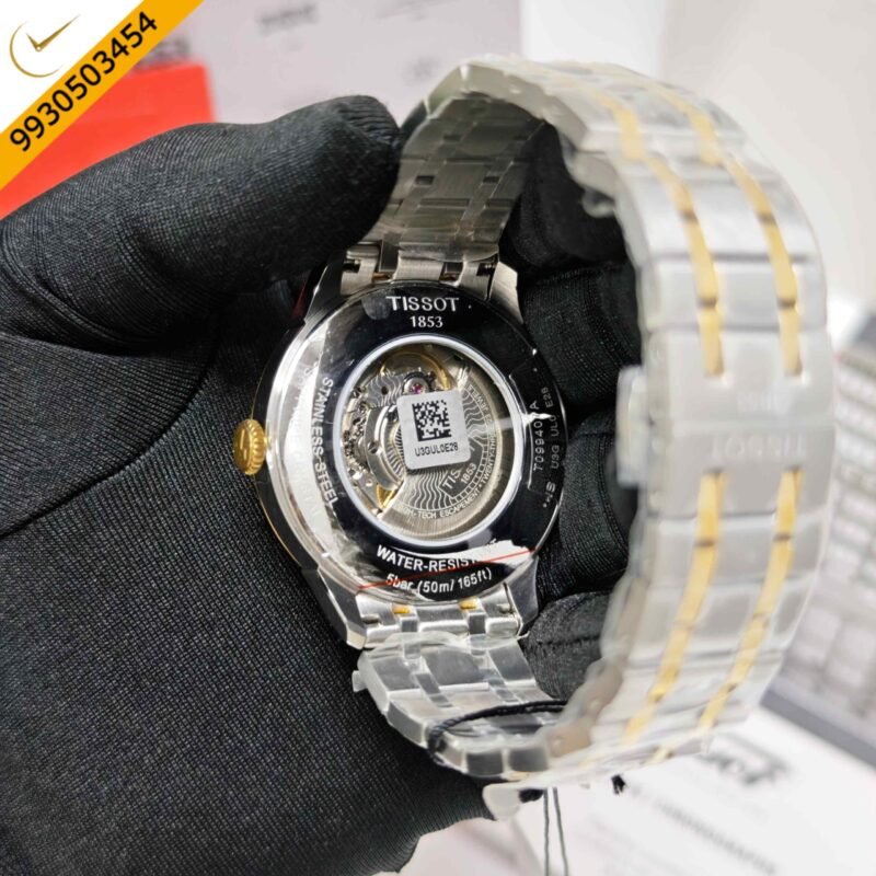 Tissot Chemin Des Tourelles Powermatic 80 Gold White Dial Dual Tone Store Quality Swiss Automatic Watch - Image 3