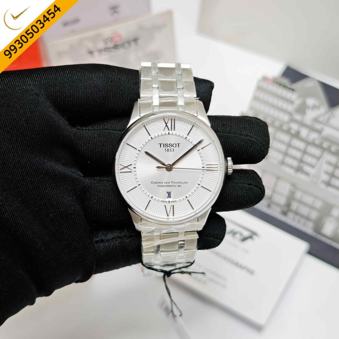 Tissot Chemin des Tourelles Powermatic 80 Steel White Dial Roman Marker Store Quality Swiss Automatic Watch