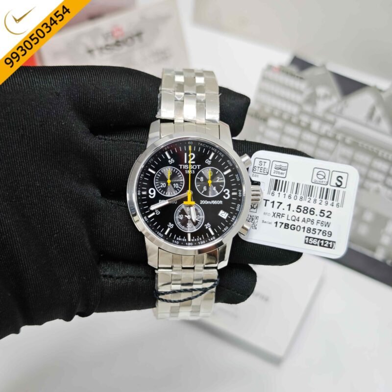 Tissot PRC 200 Chronograph Stainless Steel Black Dial Store Quality Swiss Automatic Watch - Image 2