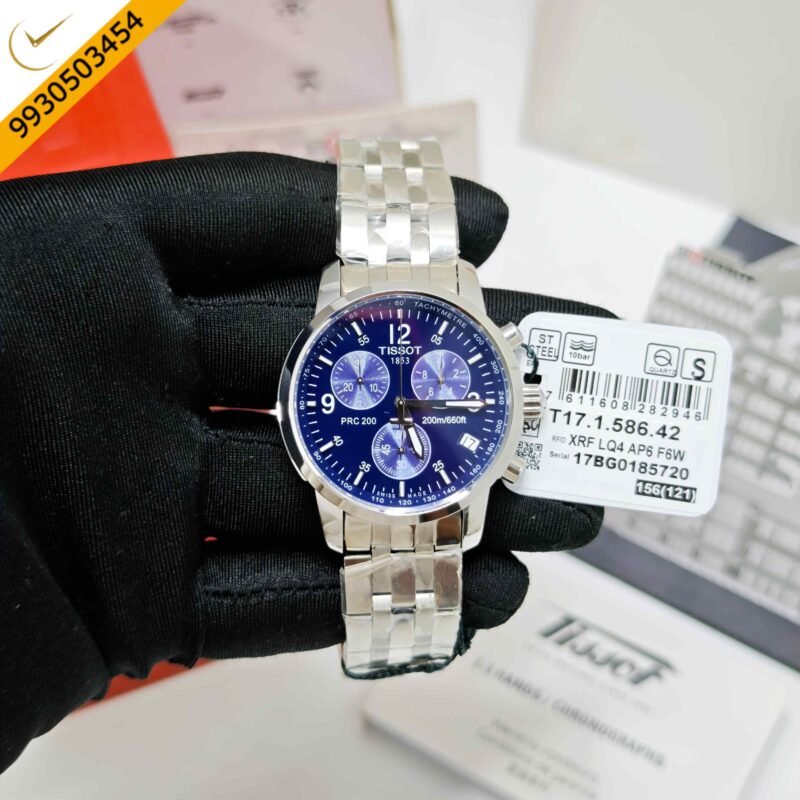 Tissot PRC 200 Chronograph Stainless Steel Blue Dial Store Quality Swiss Automatic Watch - Image 2
