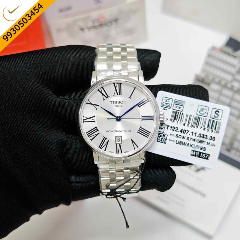 Tissot T-Classic Carson Premium Powermatic 80 Steel Roman marker White Dail Store Quality Swiss Automatic Watch - Image 2