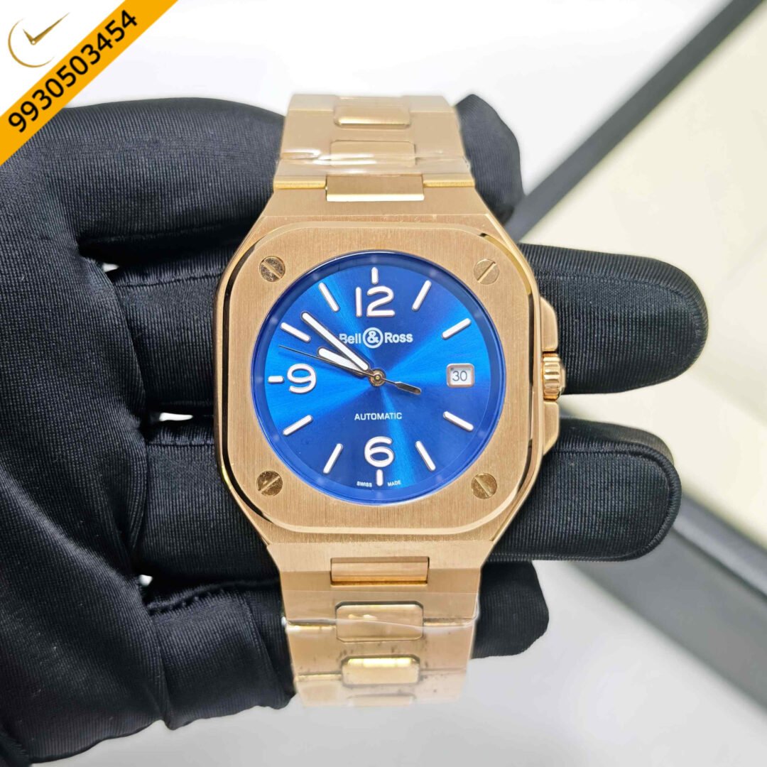 Bell & Ross Urban BR-05A Gold Blue Dial Steel Strap Swiss Automatic Watch