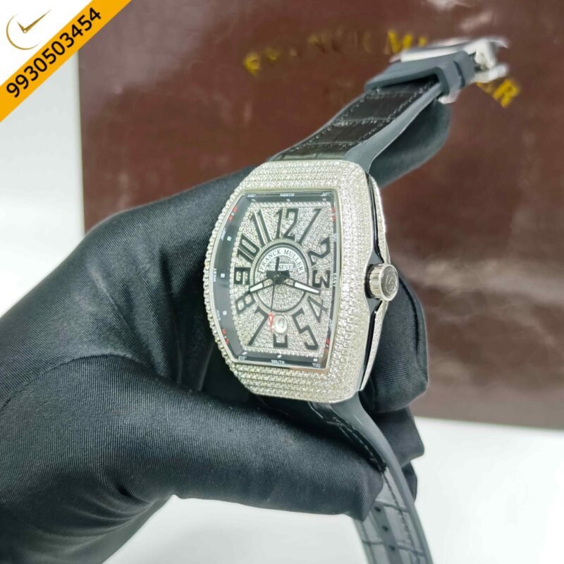 Franck Muller V45 Silver Full Diamond Studded Dial Swiss Automatic Watch - Image 2