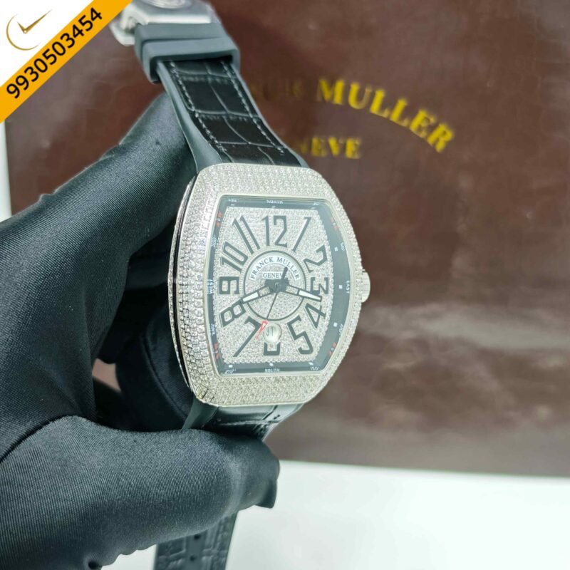 Franck Muller V45 Silver Full Diamond Studded Dial Swiss Automatic Watch - Image 3