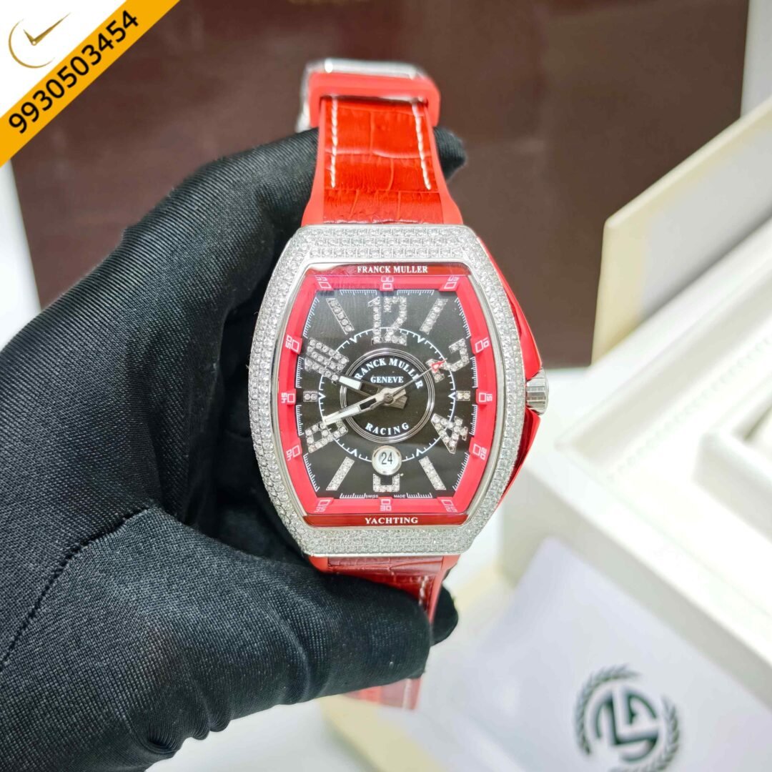 Franck Muller Vanguard Yachting Diamond Case Black Dial Swiss Automatic Watch