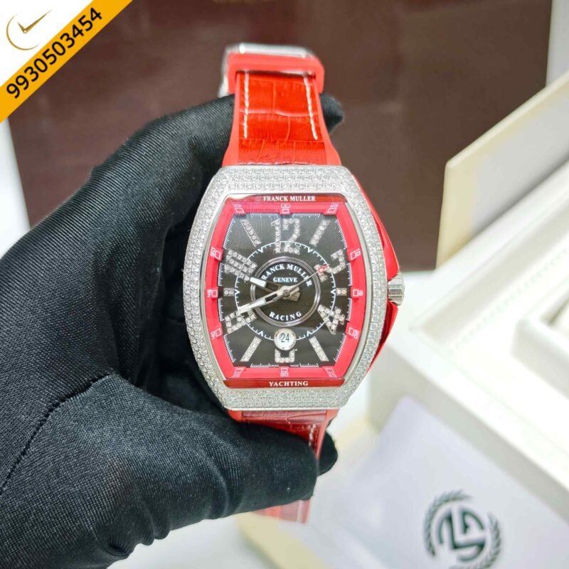 Franck Muller Vanguard Yachting Diamond Case Black Dial Swiss Automatic Watch