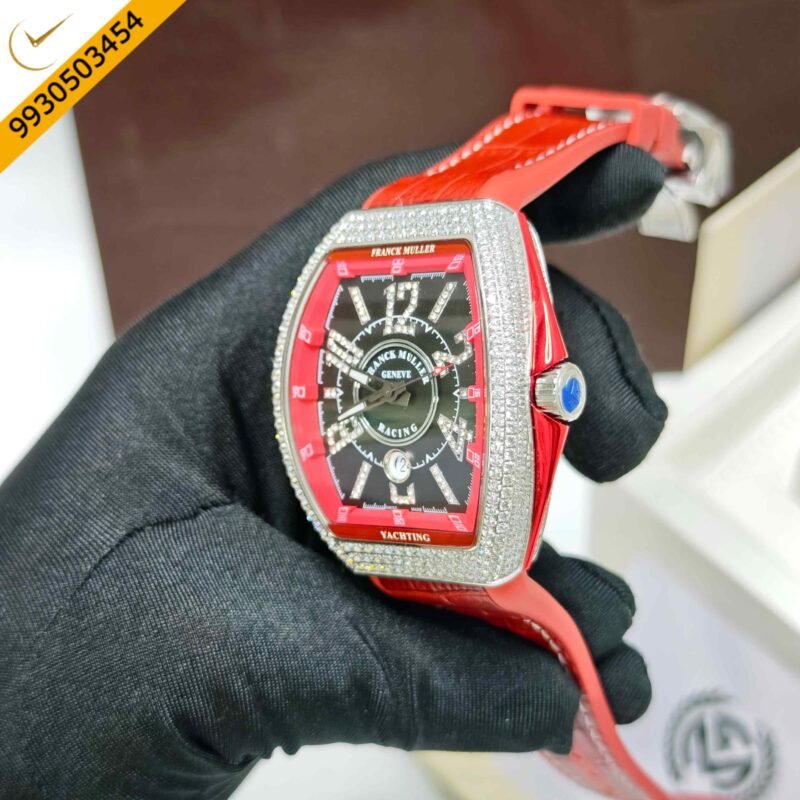 Franck Muller Vanguard Yachting Diamond Case Black Dial Swiss Automatic Watch - Image 3