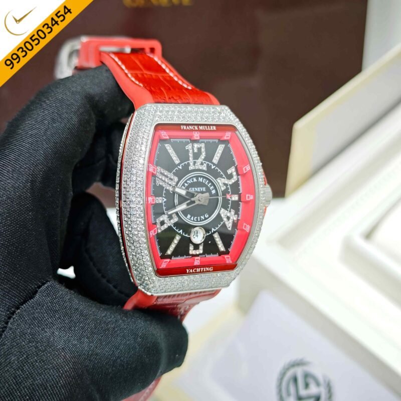 Franck Muller Vanguard Yachting Diamond Case Black Dial Swiss Automatic Watch - Image 4