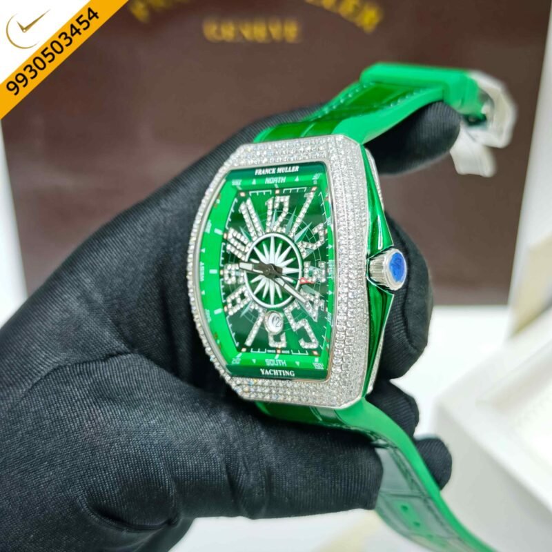 Franck Muller Vanguard Yachting Diamond Case Green Dial Swiss Automatic Watch - Image 2