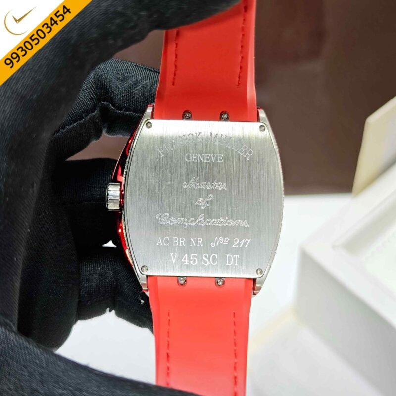 Franck Muller Vanguard Yachting Diamond Case Red Dial Swiss Automatic Watch - Image 4