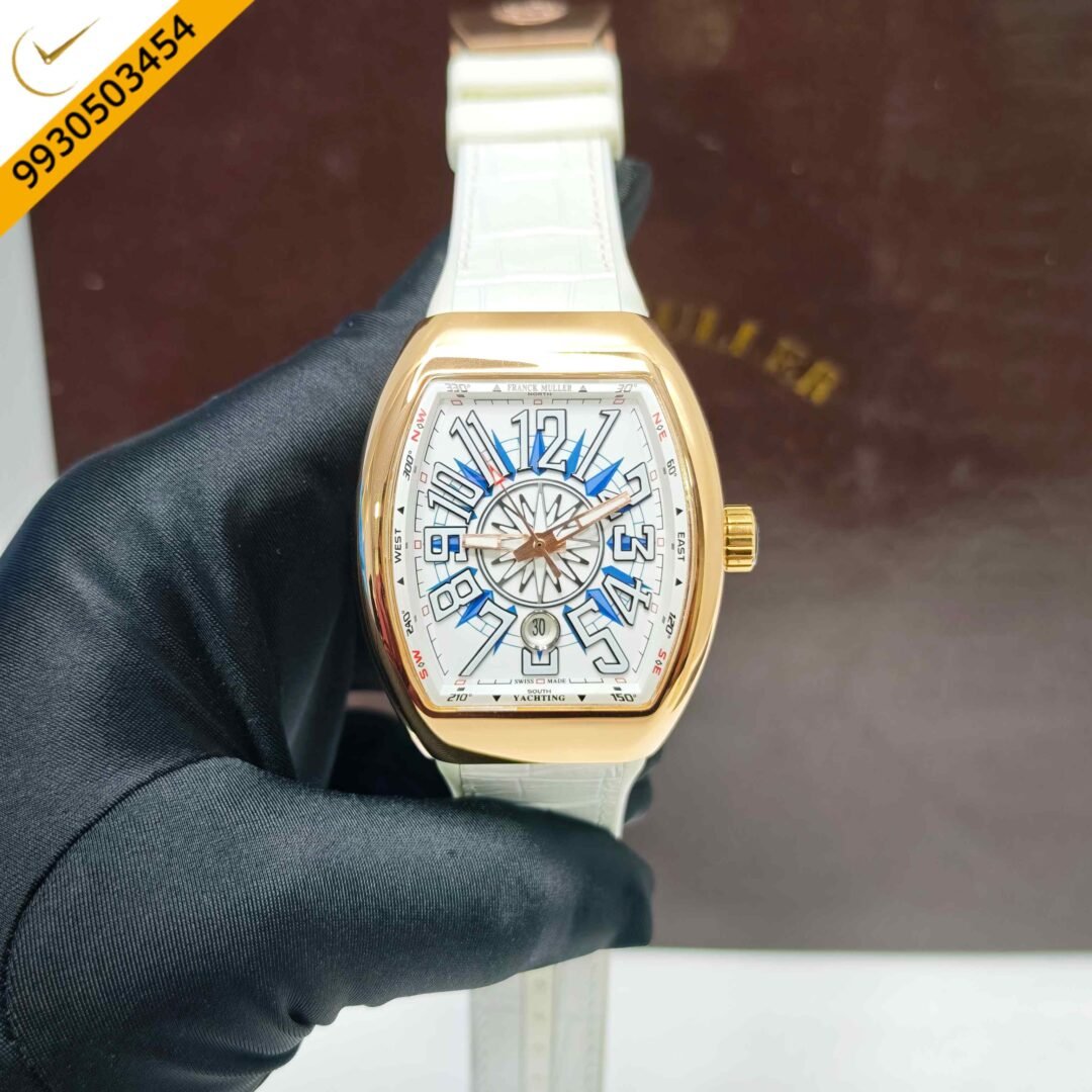 Franck Muller Yachting Vanguard V45 SC DT Steel Rose Gold White Dial Swiss Automatic Watch