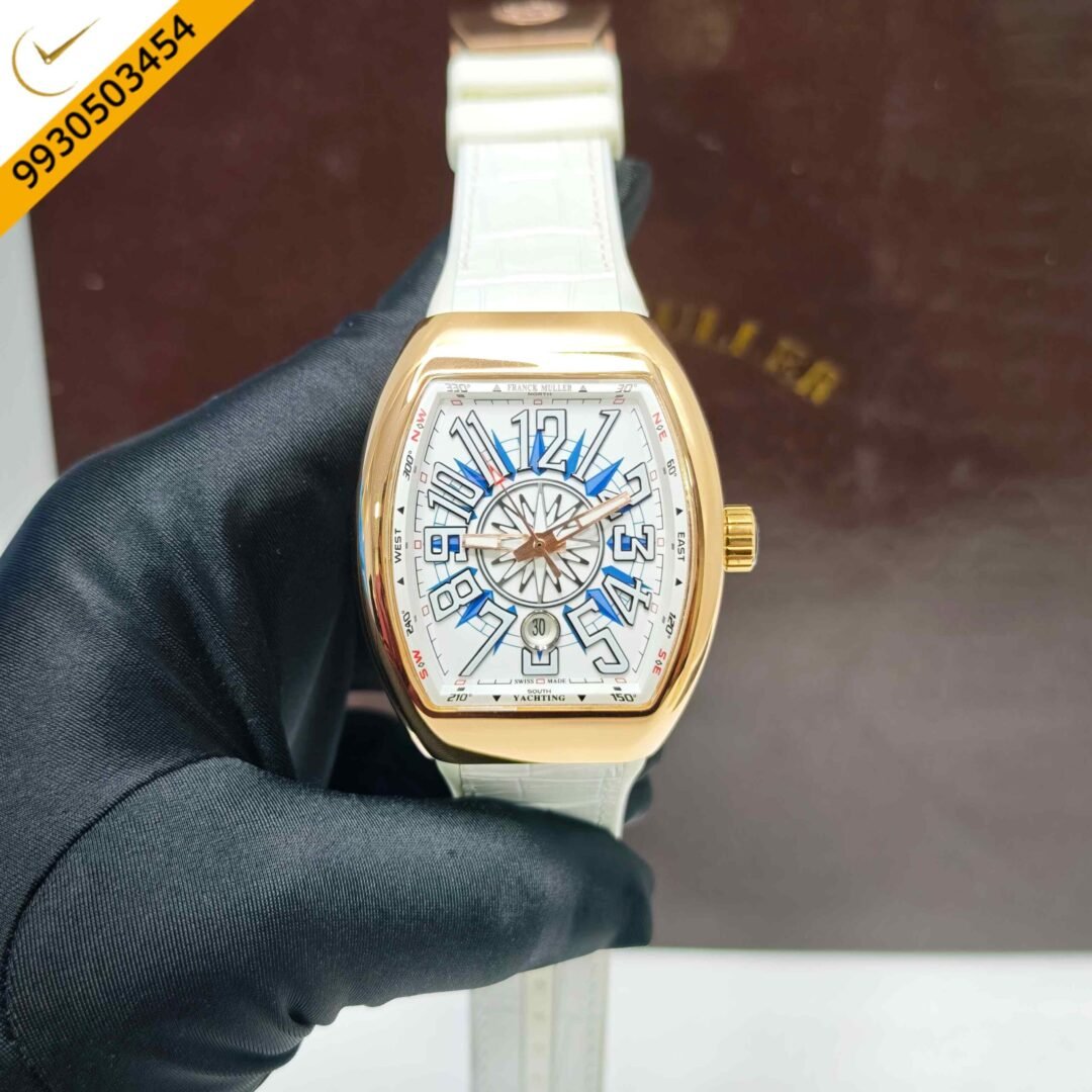 Franck Muller Yachting Vanguard V45 SC DT Steel Rose Gold White Dial Swiss Automatic Watch