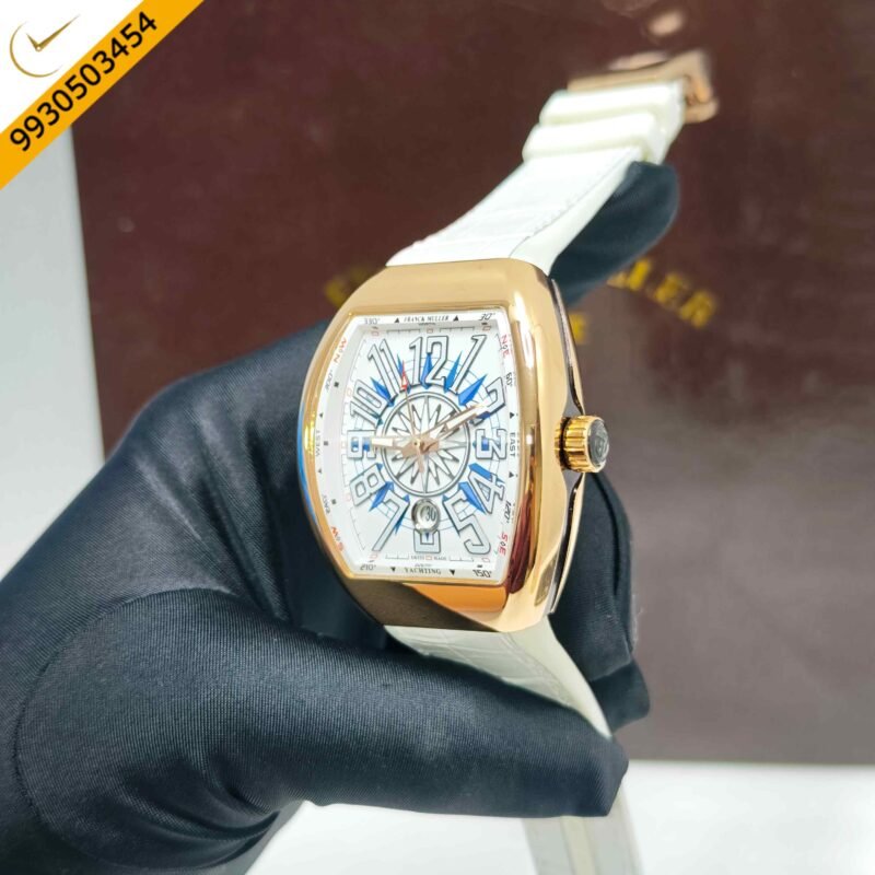 Franck Muller Yachting Vanguard V45 SC DT Steel Rose Gold White Dial Swiss Automatic Watch - Image 2