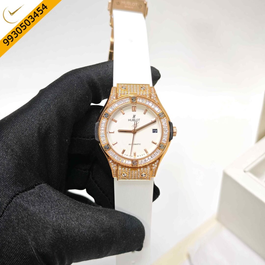 Hublot Classic Fusion Diamond Full White Rubber Strap Swiss Automatic Watch