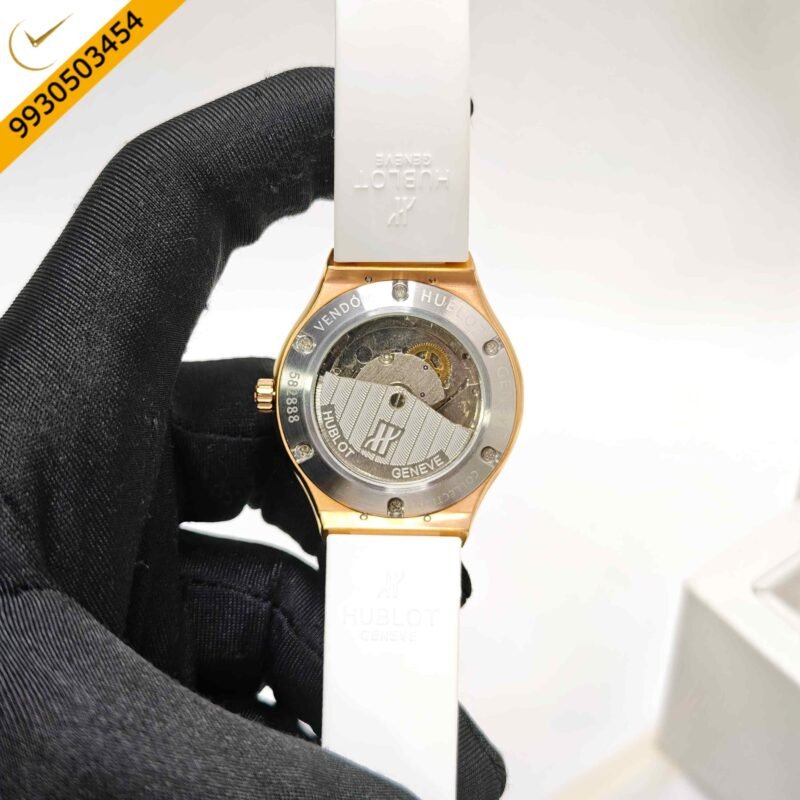 Hublot Classic Fusion Diamond Full White Rubber Strap Swiss Automatic Watch - Image 4