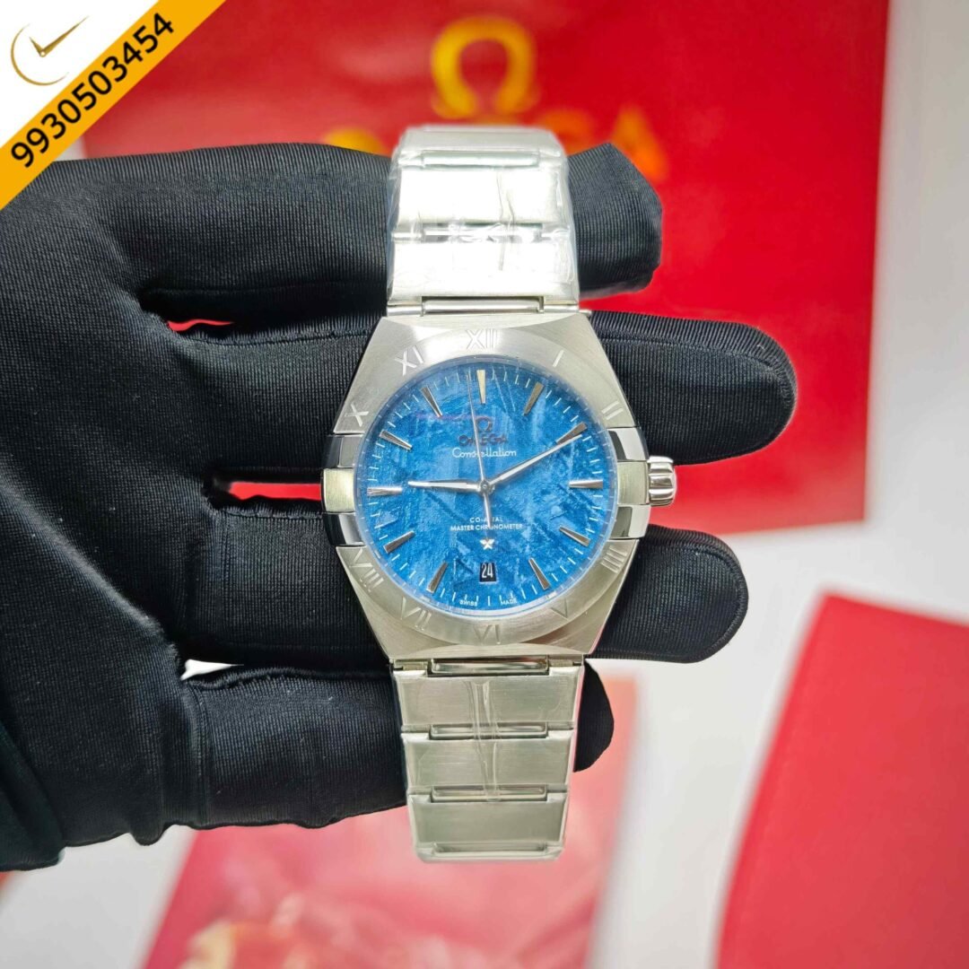 Omega Constellation Co-Axail Meteorite Blue Edition Steel Swiss Semi ETA Automatic Watch