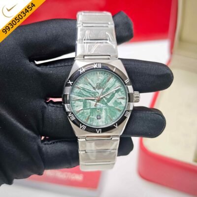 Omega Constellation Co-Axail Meteorite Green Edition Steel Swiss Semi ETA Automatic Watch