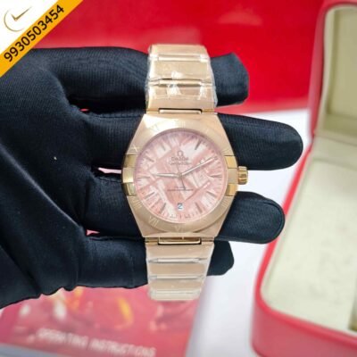 Omega Constellation Co-Axail Meteorite Pink Edition Steel Swiss Semi ETA Automatic Watch