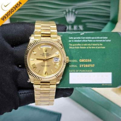 Rolex Oyster Perpetual Day-Date Full Golden Roman Marking Dial Swiss ETA Automatic Watch