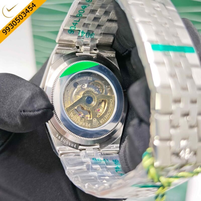 Rolex Oyster Perpetual Land-Dweller Full Silver Tiffeny Blue Dial Swiss Automatic Watch - Image 4