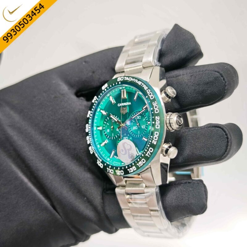 Tag Heuer Carrera Sport Steel Chronograph Tiffeny Blue Dial Swiss Watch - Image 2