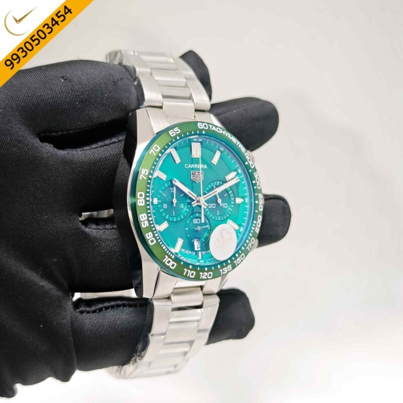 Tag Heuer Carrera Sport Steel Chronograph Tiffeny Blue Dial Swiss Watch - Image 3